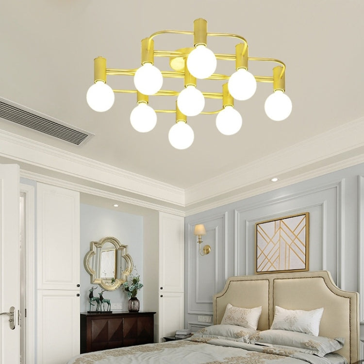 Simple Modern Copper Bedroom Creative Warm Personality Fashion Ceiling Lamp, 9 Heads