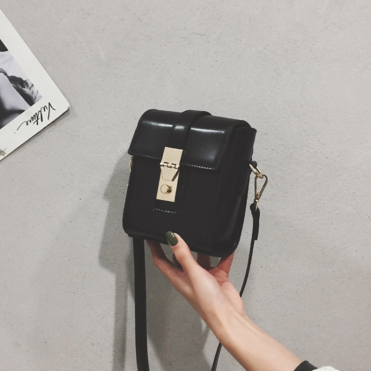 Pure Color Casual Small Square Bag Shoulder Bag Ladies Handbag Messenger Bag (Black)