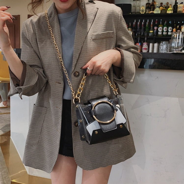 Color Matching Transparent PVC+PU Chain Shoulder Bag Ladies Handbag Messenger Bag