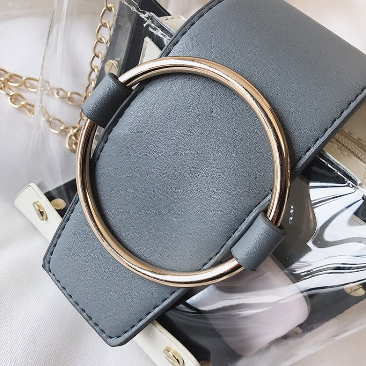 Color Matching Transparent PVC+PU Chain Shoulder Bag Ladies Handbag Messenger Bag