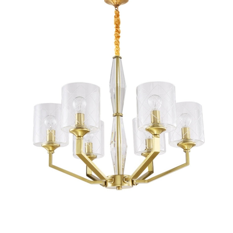 Modern Minimalist Copper Villa Project Boutique Lighting Chandelier, 6 Heads