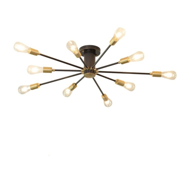 Living Room Lamp Modern Bedroom Creative Personality Simple Copper Ceiling Lamp, 10 Heads