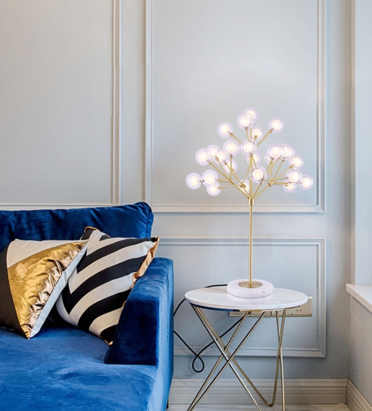 Modern Bedroom Living Room Copper Creative Molecular Firefly Twig Glass Ball Personality Table Lamp