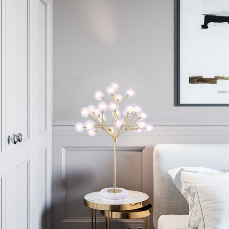 Modern Bedroom Living Room Copper Creative Molecular Firefly Twig Glass Ball Personality Table Lamp