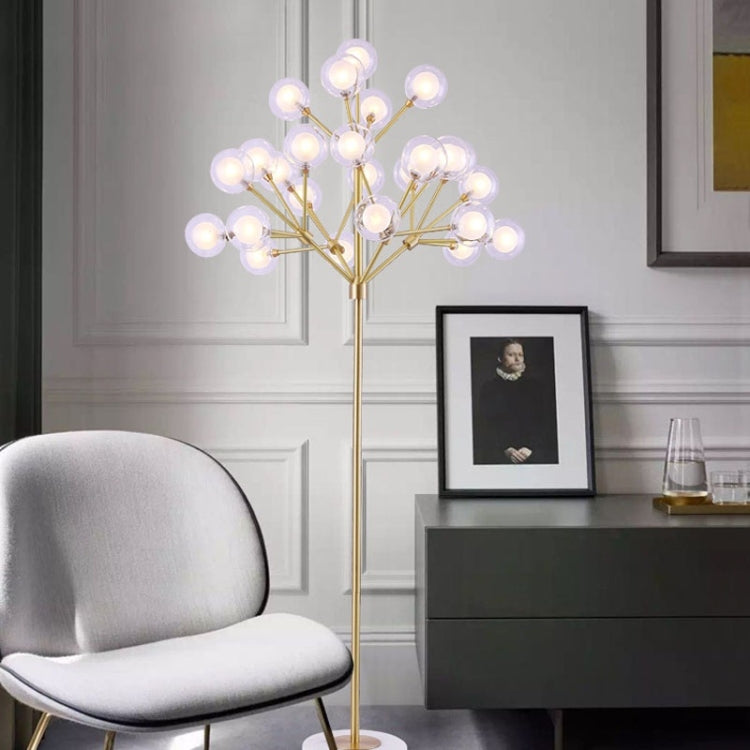 Modern Bedroom Living Room Copper Creative Molecular Firefly Twig Glass Ball Personality Floor Lamp