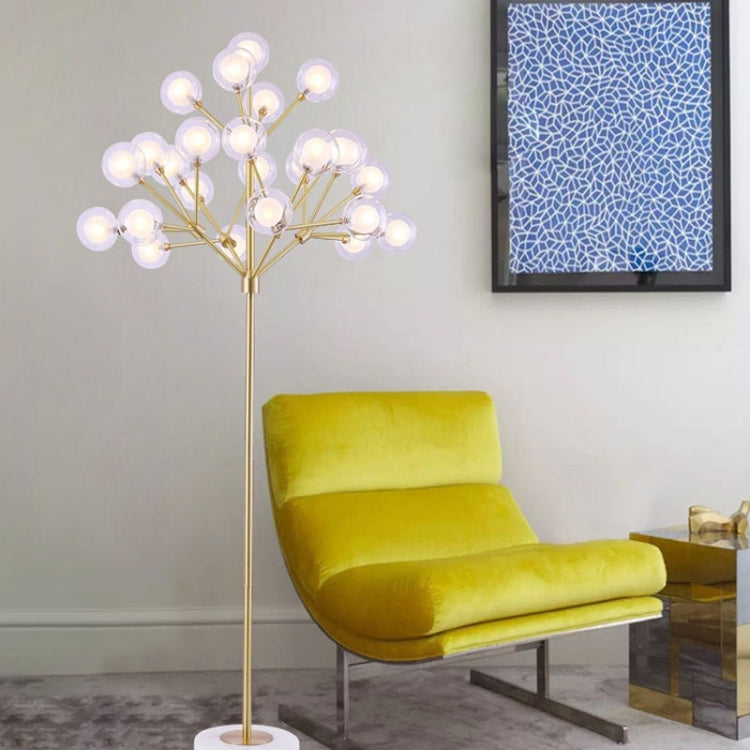 Modern Bedroom Living Room Copper Creative Molecular Firefly Twig Glass Ball Personality Floor Lamp