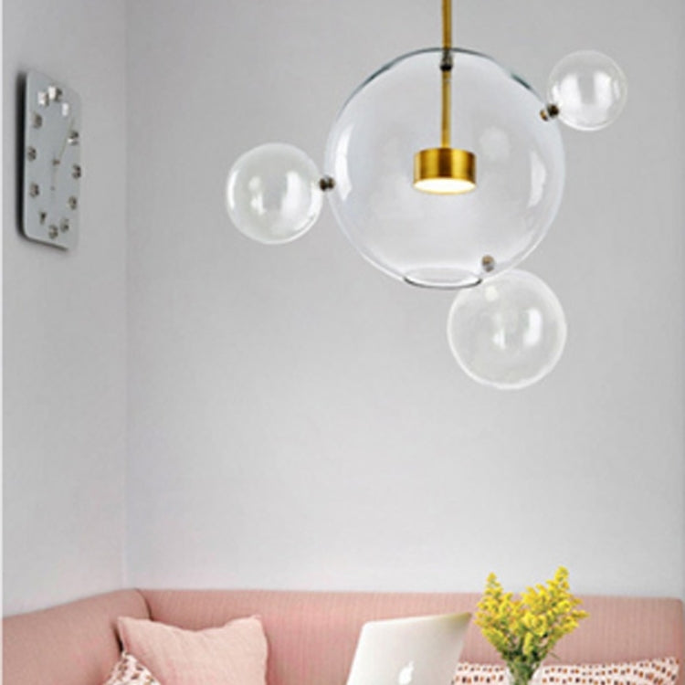 10W Creative Glass Ball Molecule Modern Lamp Personality Living Room Chandelier Soap Bubble Light, 4 Balls 1 Lamp, Size: 43.5 x 68cm