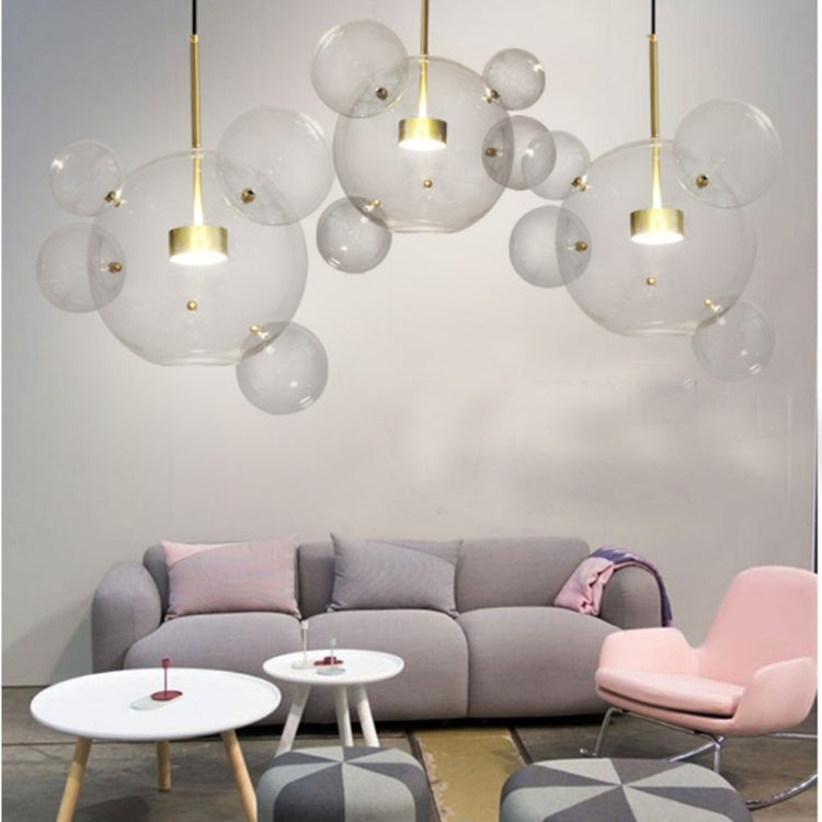 30W Creative Glass Ball Molecule Modern Lamp Personality Living Room Chandelier Soap Bubble Light, 14 Balls 3 Lamps, Size: 78.5 x 118cm