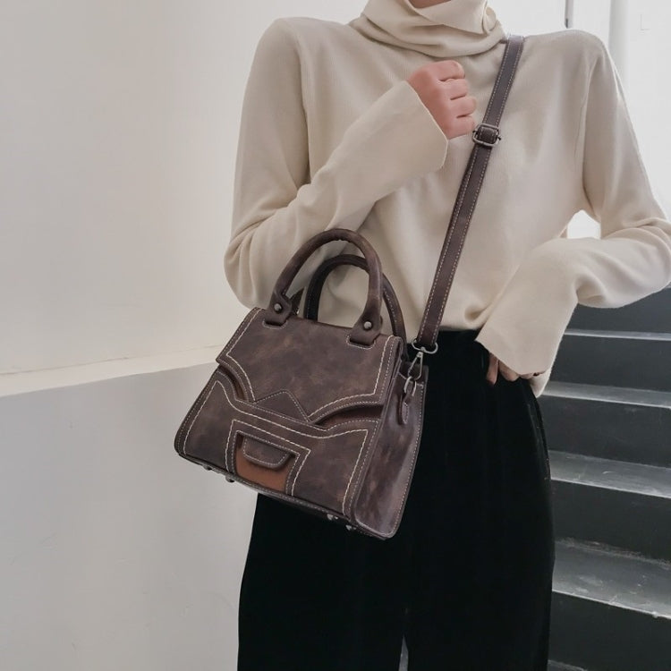 Retro Casual Single Shoulder Bag Sewing Stitch Ladies Messenger Handbag
