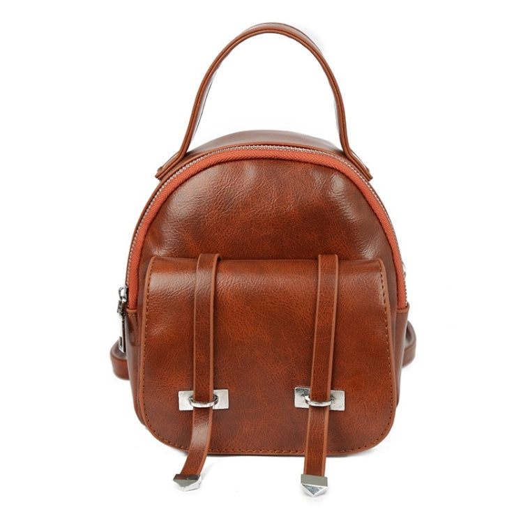 Fashion Retro PU Shoulder Bag Ladies Small Backpack Handbag Messenger Bag (Brown)