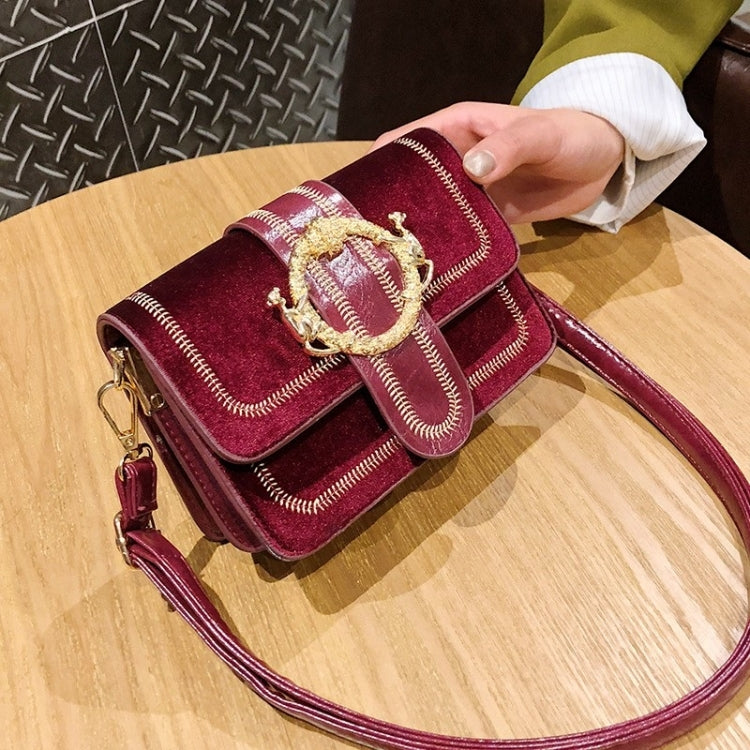 Fashion Fabric Surface PU Single Shoulder Bag Small Square Bag Ladies Messenger Bag Handbag (Red)