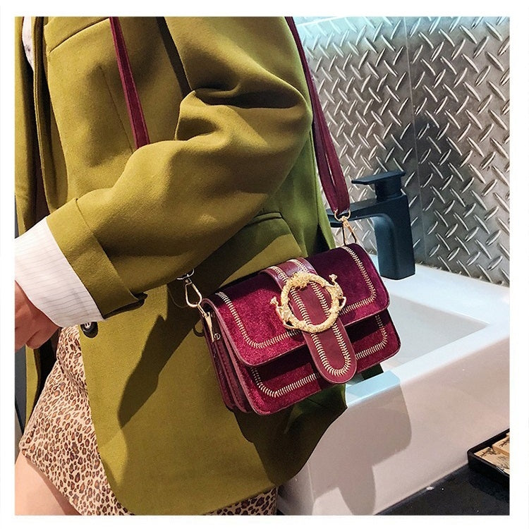 Fashion Fabric Surface PU Single Shoulder Bag Small Square Bag Ladies Messenger Bag Handbag (Red)