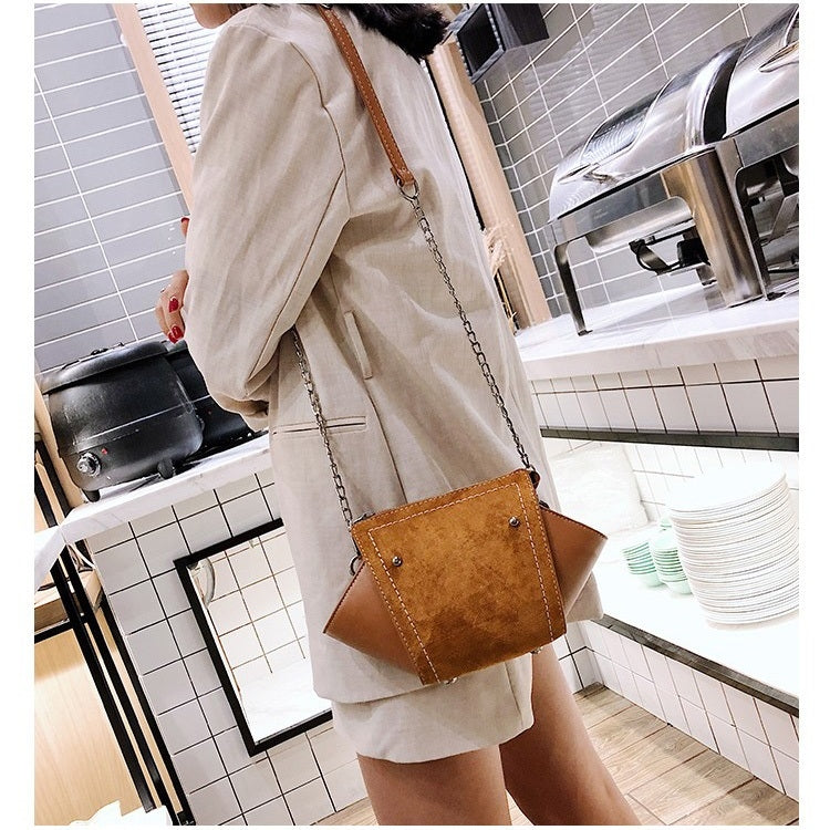 Fashion Shell Bag Matte PU Stitching Shoulder Bag Ladies Messenger Bag Handbag