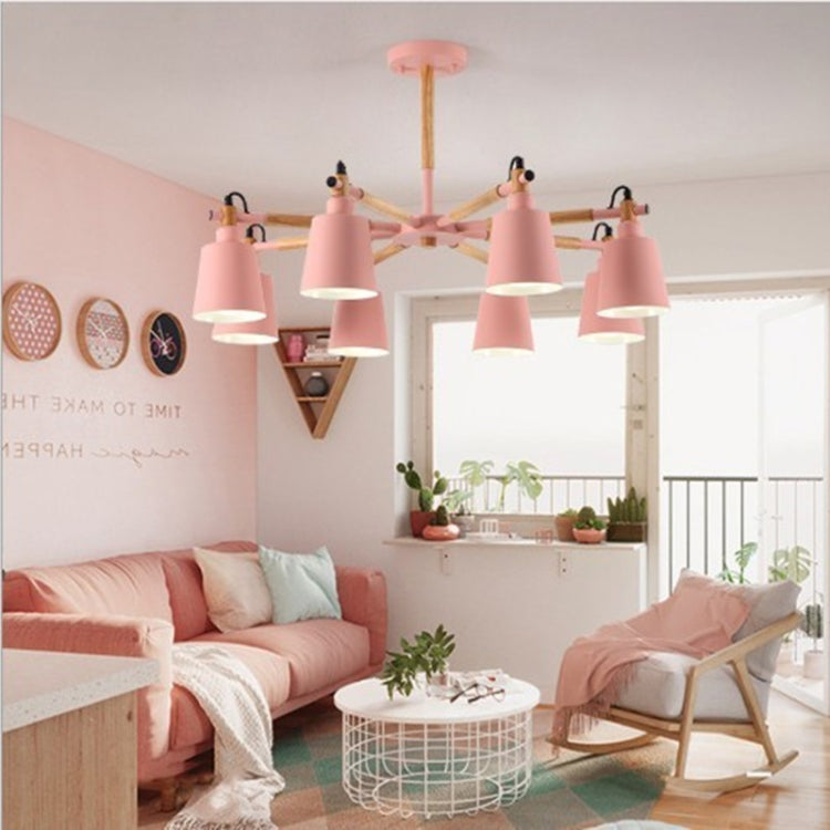 Living Room Super Bright Simple Modern Atmosphere Home Restaurant Bedroom Lamp Macaron Ceiling Lamp, 8 Heads