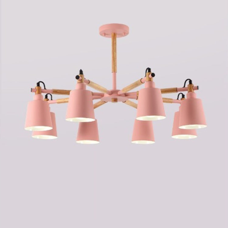 Living Room Super Bright Simple Modern Atmosphere Home Restaurant Bedroom Lamp Macaron Ceiling Lamp, 8 Heads