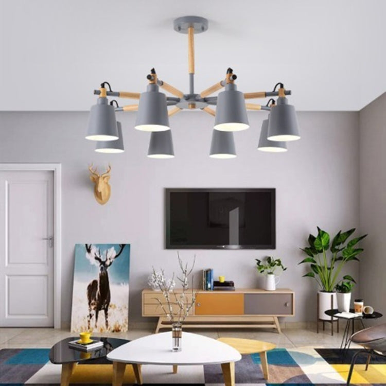 Living Room Super Bright Simple Modern Atmosphere Home Restaurant Bedroom Lamp Macaron Ceiling Lamp, 8 Heads