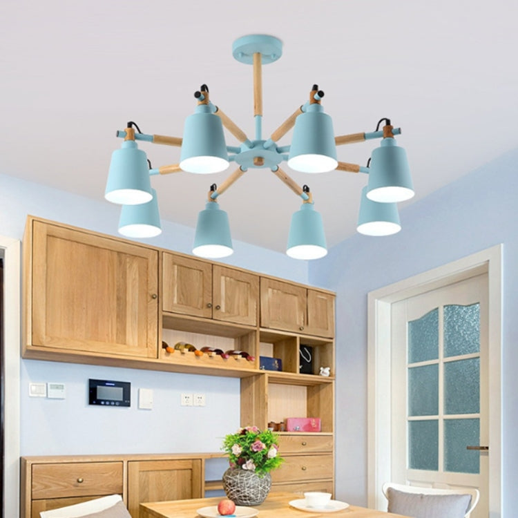 Living Room Super Bright Simple Modern Atmosphere Home Restaurant Bedroom Lamp Macaron Ceiling Lamp, 8 Heads