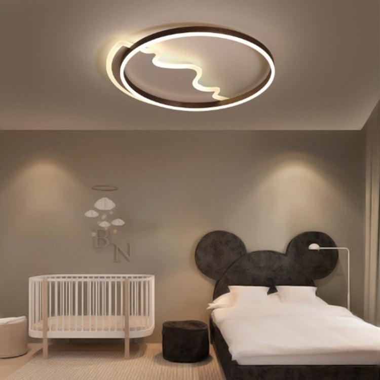 Simple Modern Creative Personality Bedroom Warm Romantic Master Three-Color LED Ceiling Lamp, Diameter: 420mm