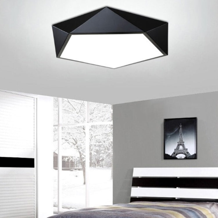 18W Geometric Simple Modern Bedroom Study Room Personality Creative LED Ceiling Lamp, Diameter: 420mm, Black Frame