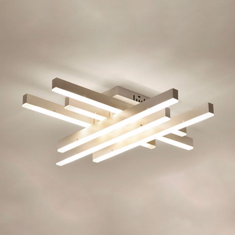 Modern Creative Rectangular Bedroom Warm Living Room Simple Modern LED Ceiling Light, 3+3 Heads, Size: 41x41x12cm, Stepless Dimming + Remote Control