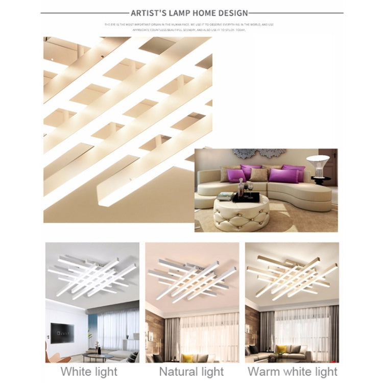 Modern Creative Rectangular Bedroom Warm Living Room Simple Modern LED Ceiling Light, 3+3 Heads, Size: 41x41x12cm, Stepless Dimming + Remote Control