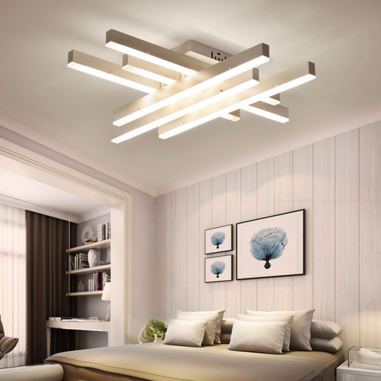 Modern Creative Rectangular Bedroom Warm Living Room Simple Modern LED Ceiling Light, 3+3 Heads, Size: 41x41x12cm, Stepless Dimming + Remote Control