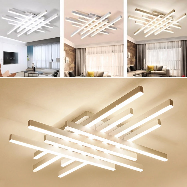 Creative Rectangular Bedroom Warm Living Room Simple Modern LED Ceiling Lamp, 4+4 Heads, Size: 80x80x12cm, Stepless Dimming + Remote Control