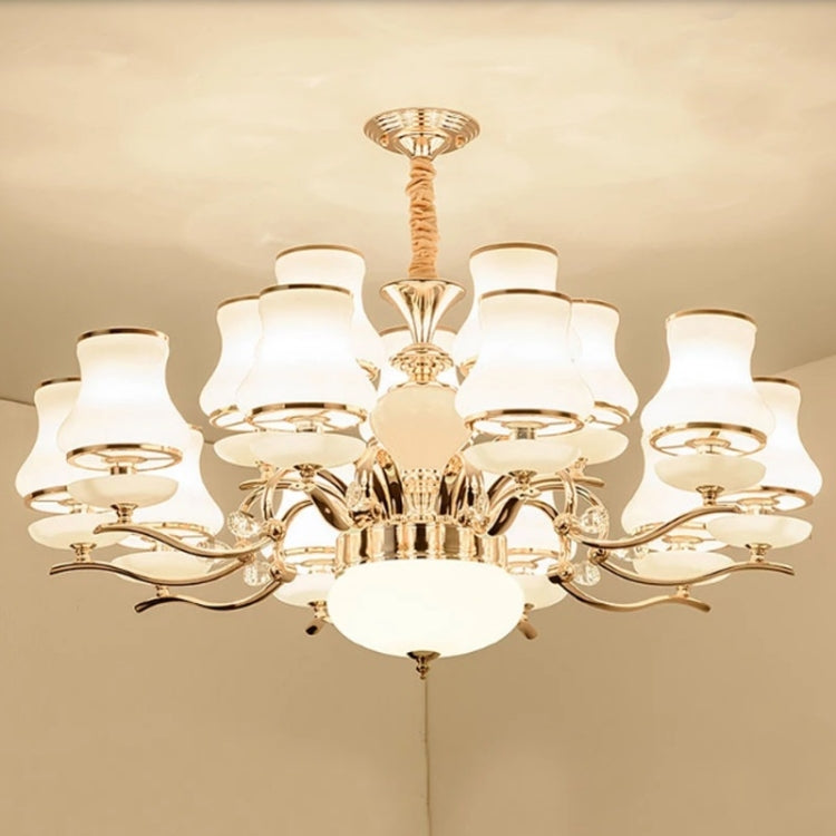 Simple Restaurant Hotel Bedroom Iron Crystal Chandelier, 12 Heads, Double Layer