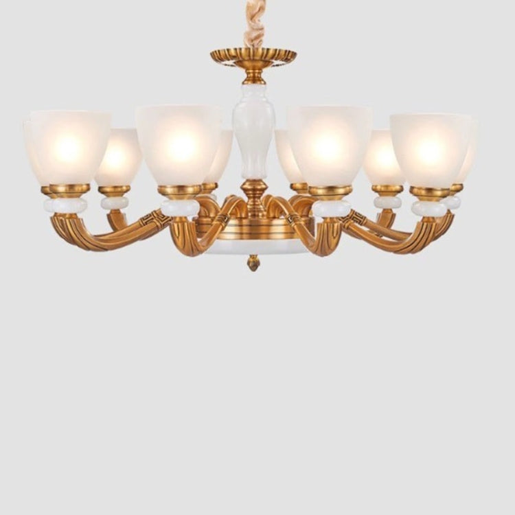 Living Room Retro Zinc Alloy Restaurant Study Simple Duplex Chandelier with Bulbs, 10 Heads