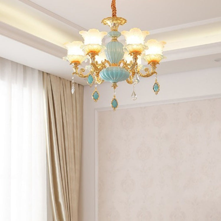 Living Room Simple and Modern Atmosphere Complex Villa Hall Restaurant Crystal Chandelier with Bulbs, 6 Heads