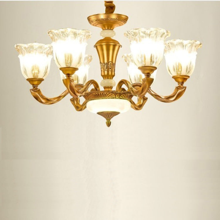 Living Room Artificial Jade Zinc Alloy Living Room Simple Bedroom Dining Room Chandelier, 6 Heads