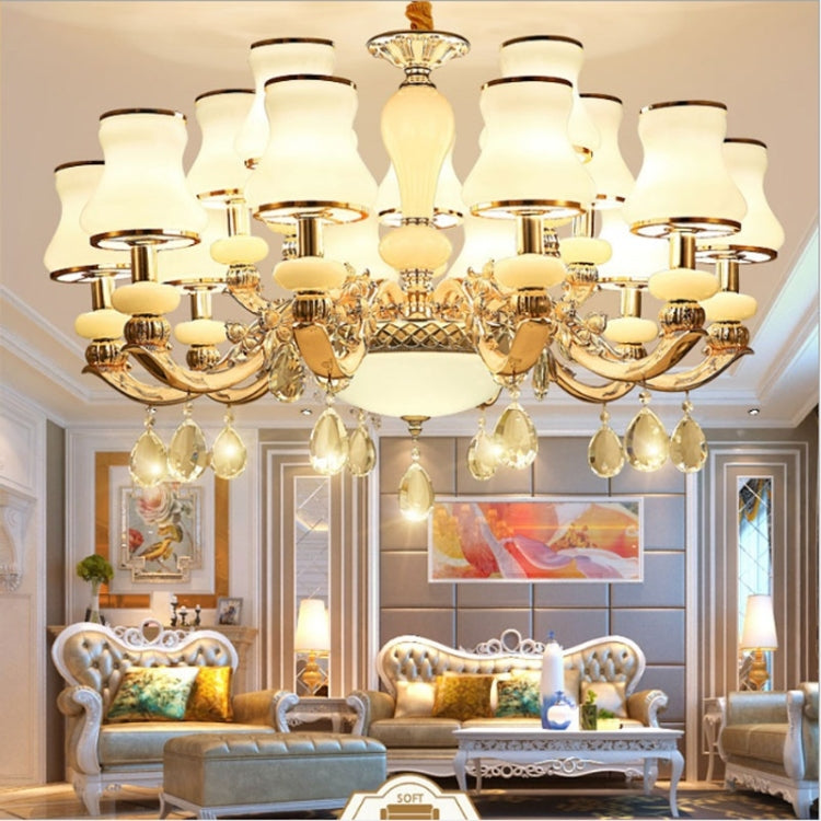 Living Room Restaurant Bedroom Hotel LED Crystal Candle Chandelier without Bulbs, 15 Heads