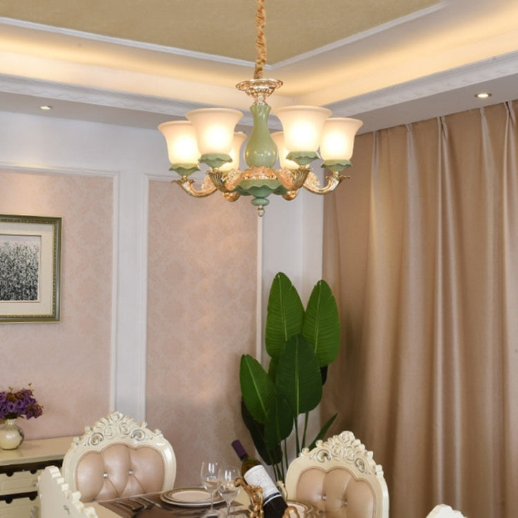 Living Room Simple Atmosphere Restaurant Zinc Alloy Mediterranean Pastoral Bedroom Lighting Lamps with Bulbs, 6 Heads