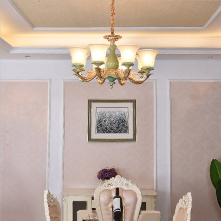 Living Room Simple Atmosphere Restaurant Zinc Alloy Mediterranean Pastoral Bedroom Lighting Lamps with Bulbs, 8 Heads