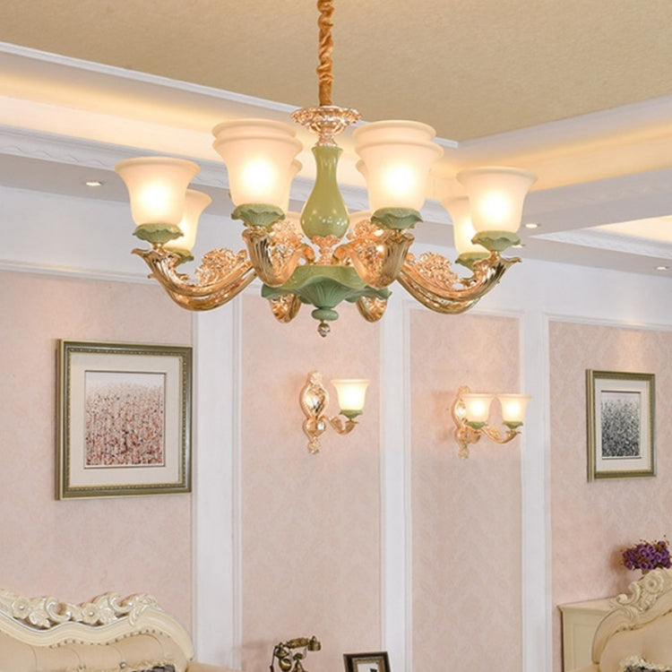 Living Room Simple Atmosphere Restaurant Zinc Alloy Mediterranean Pastoral Bedroom Lighting Lamps with Bulbs, 12 Heads