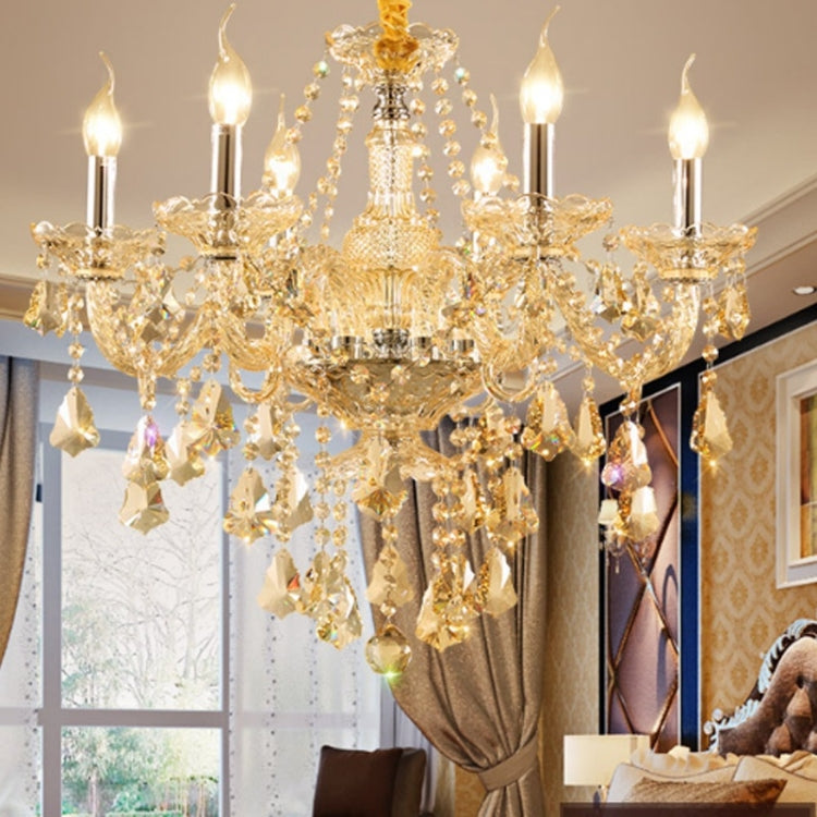 Living Room Dining Room Bedroom Chandelier LED Candle Crystal Chandelier without Bulbs, 6 Heads