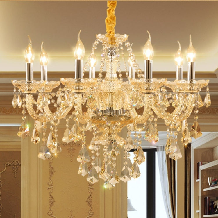 Living Room Dining Room Bedroom Chandelier LED Candle Crystal Chandelier without Bulbs, 8 Heads