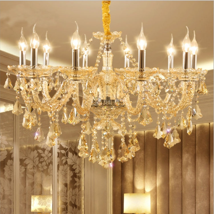 Living Room Dining Room Bedroom Chandelier LED Candle Crystal Chandelier without Bulbs, 10 Heads