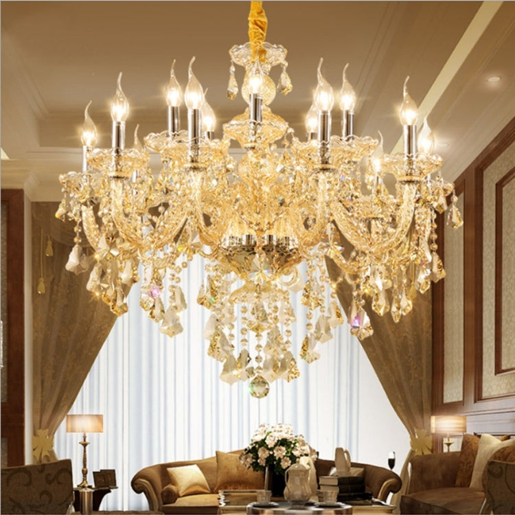 Living Room Dining Room Bedroom Chandelier LED Candle Crystal Chandelier without Bulbs, 15 Heads