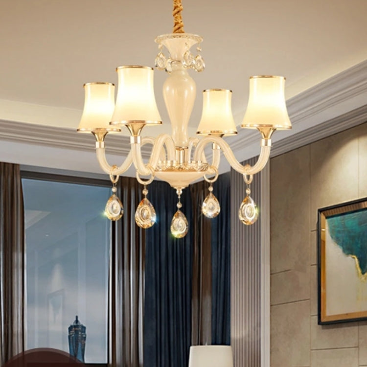 Bedroom Restaurant Modern Simple Crystal Chandelier without Bulbs, 4 Heads