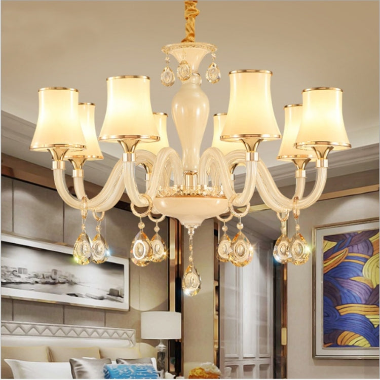 Bedroom Restaurant Modern Simple Porch Crystal Chandelier without Bulbs, 8 Heads