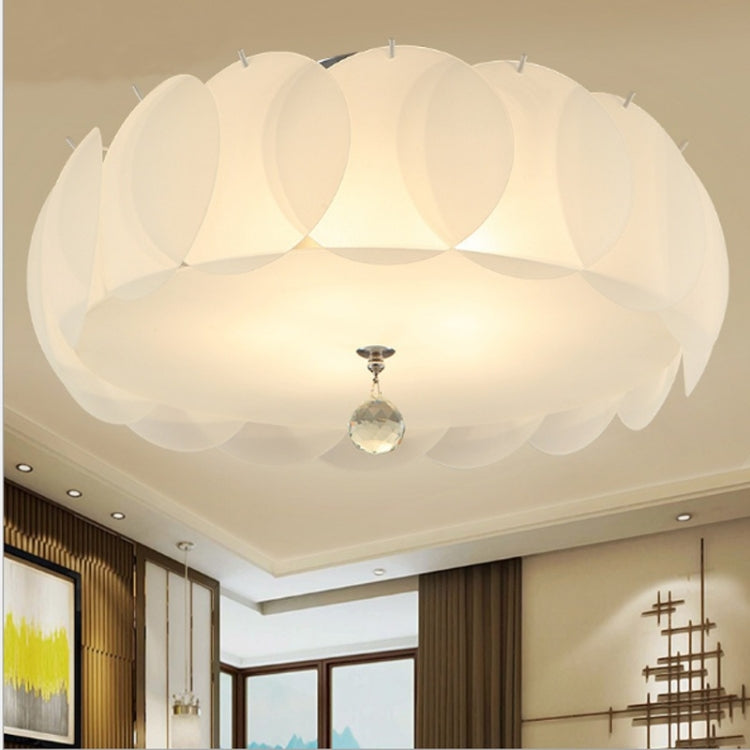 Simple Modern Warm Romantic Glass Round LED Ceiling Light, Diameter: 50cm