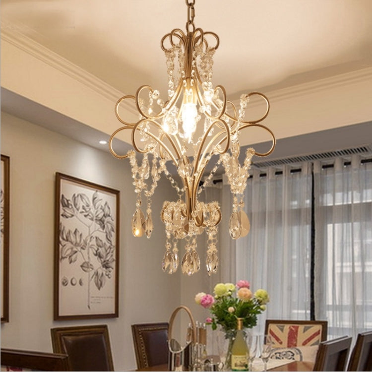 Aisle Cloakroom Balcony Creative Personality Wrought Iron Crystal Small Chandelier with 9W Bulb, B Style Single Head