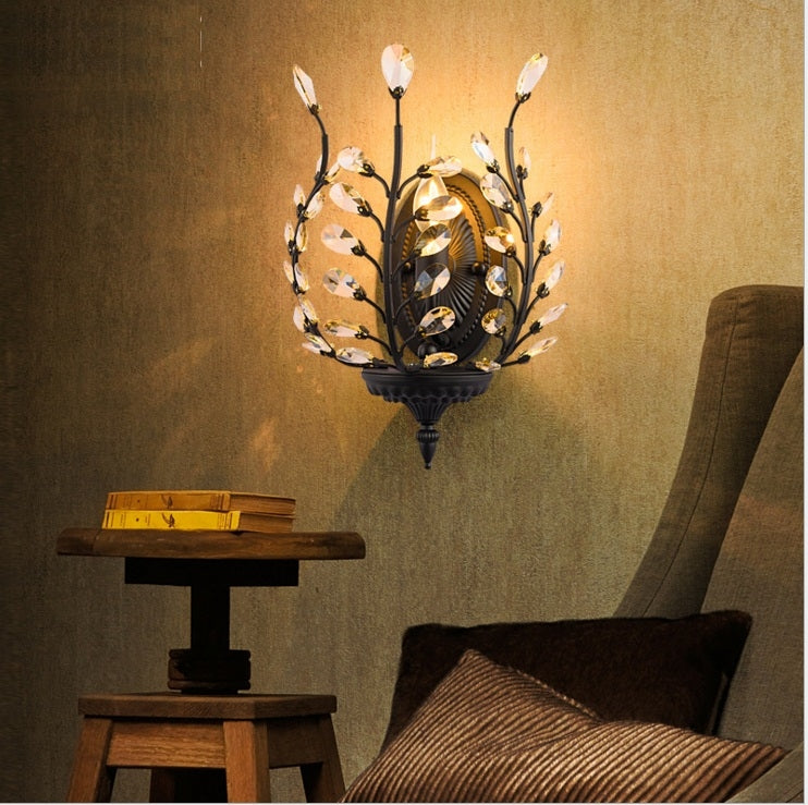Wrought Iron Wall Lamp Balcony Bedroom Restaurant Mediterranean Creative Personality Wall Porch Aisle Light, Single Head