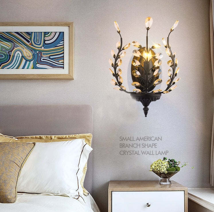 Wrought Iron Wall Lamp Balcony Bedroom Restaurant Mediterranean Creative Personality Wall Porch Aisle Light, Single Head