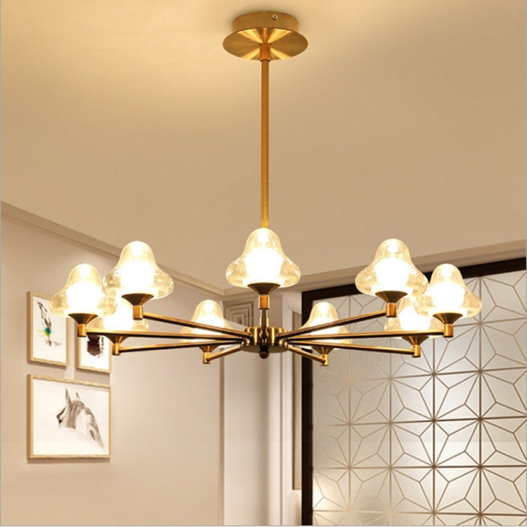 30W Modern Living Room Fashion Creative Personality Restaurant Bedroom Study Lamp Wrought Iron Mushroom Art Chandelier, 9 Heads, Size: 90 x 100cm