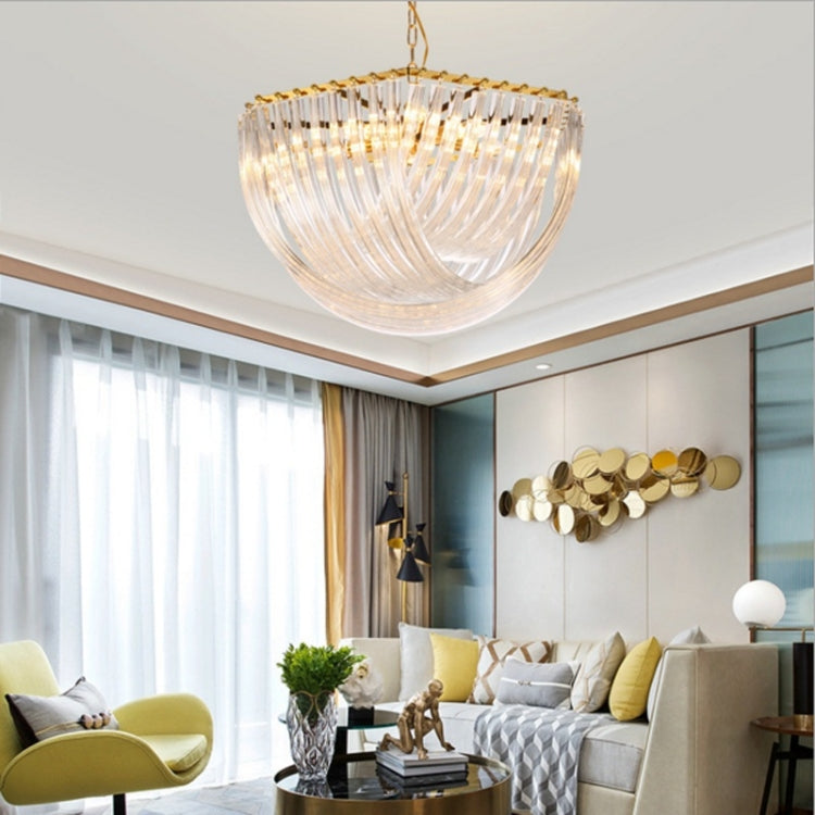 Minimalist Living Room Chandelier Creative Fashion Bedroom Lamp Light Atmosphere Restaurant Lighting Glass Chandelier without Light Source, 6 Heads, Size: 50x38cm