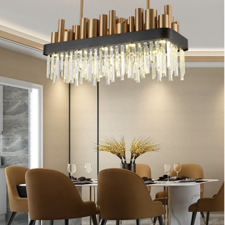 60W Modern Minimalist Personality Rectangle Creative Atmosphere Home Living Room Dining Room Bedroom Crystal Hanging Lamps, Size: 110 x 35 x 45cm