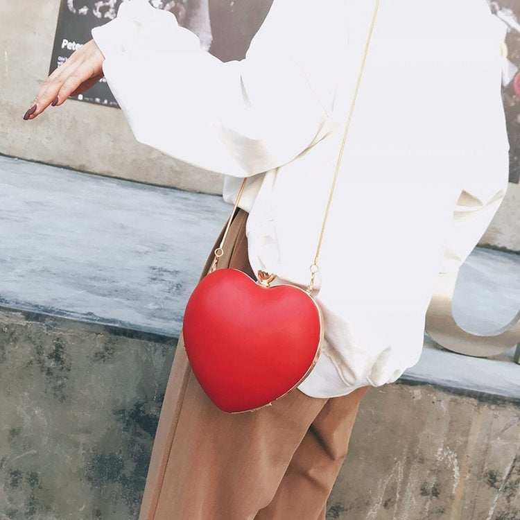 Heart Shaped Chain Single Shoulder Bag Ladies Handbag Messenger Bag