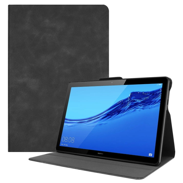 Solid Color Cowhide Texture Horizontal Flip PU Leather Case for Huawei MediaPad T5 10 inch, with Holder